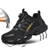Fashion Rotating Button New Safety Shoes Men Anti-smash Anti-puncture Work Shoes Fashion Men Sport Shoes Security Protective Boots Men