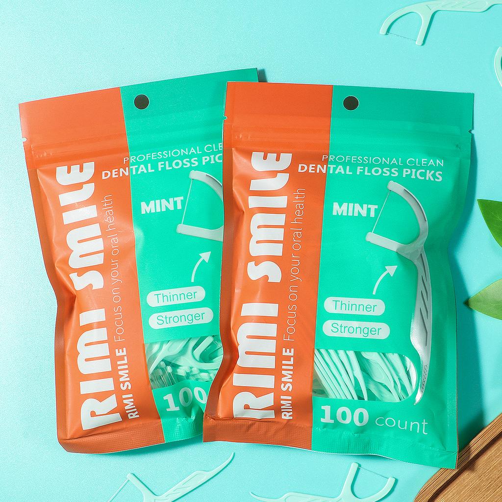 30/100 Ultra-fine Large Mouthed Mint Dental Floss Sticks - a Must-have for Home and Travel, a Tool for Cleaning Between Teeth