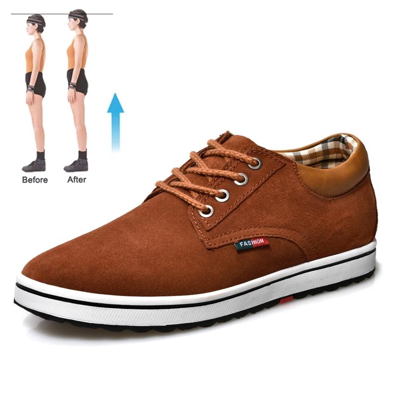 

Обувь на платформе Обувь-лифт Обувь для увеличения роста Мужская Вставка для увеличения роста 6 см Мужские кроссовки Спортивная Черная обувь 43 коричневый