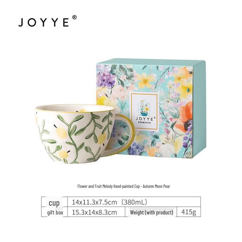 JOYYE Floral  Fruity Ceramic Mug