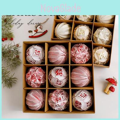 Christmas Ball Decor Set With Vintage Finish For Holiday Tree Ornaments