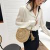 Fashion Hollow Out Shoulder Bags For Women Casual Straw Crossbody Small Round Bag Purse Tassel Messenger Handbags