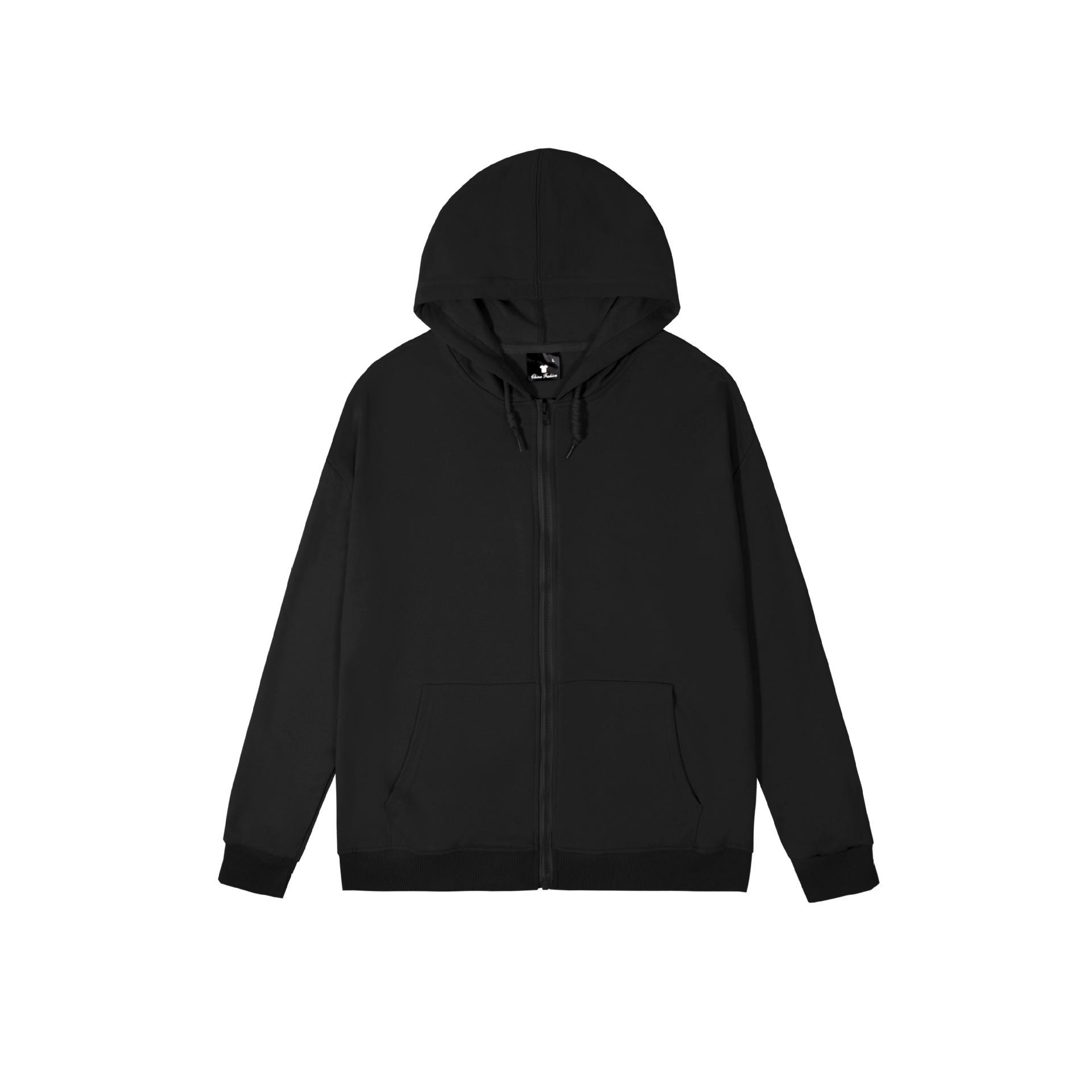 

24 FW Hooded Cardigan: Fashionable Print, Loose Fit, Plus Size Youth Zipper Sweatshirt XL чорний