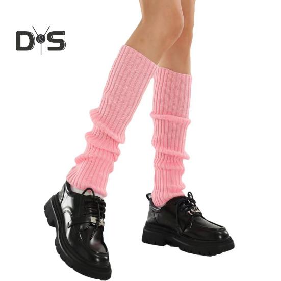 1 Paar Winter-Beinstulpen, warm, japanischer Stil, JK-Beinstulpen, Streifen, dehnbare Passform, strickende Wadensocken, für Party, Sport, Yoga, Tanz, Fußbedeckungen