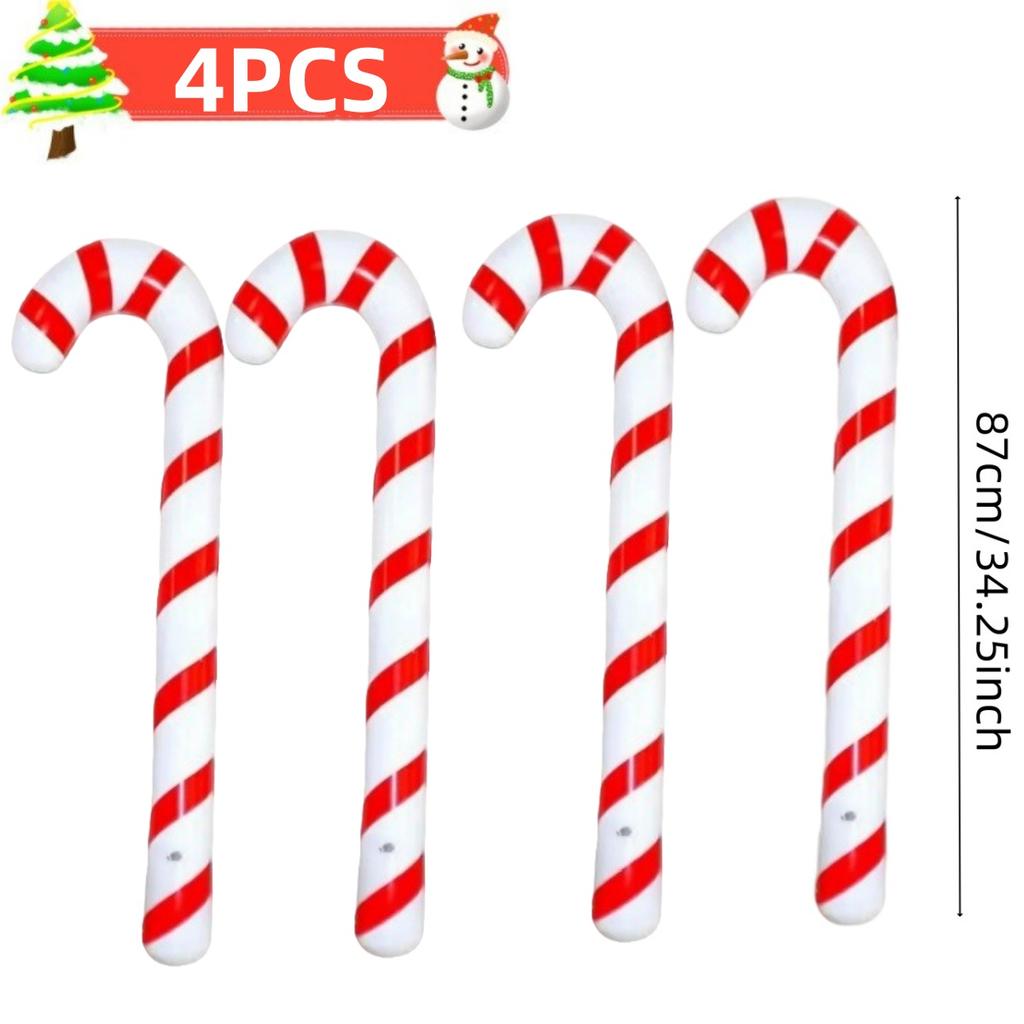 1-10PCS 35 Inch Inflatable Christmas Candy Cane for Christmas Decorations, Outdoor Holiday Decorations Christmas New Year Gifts