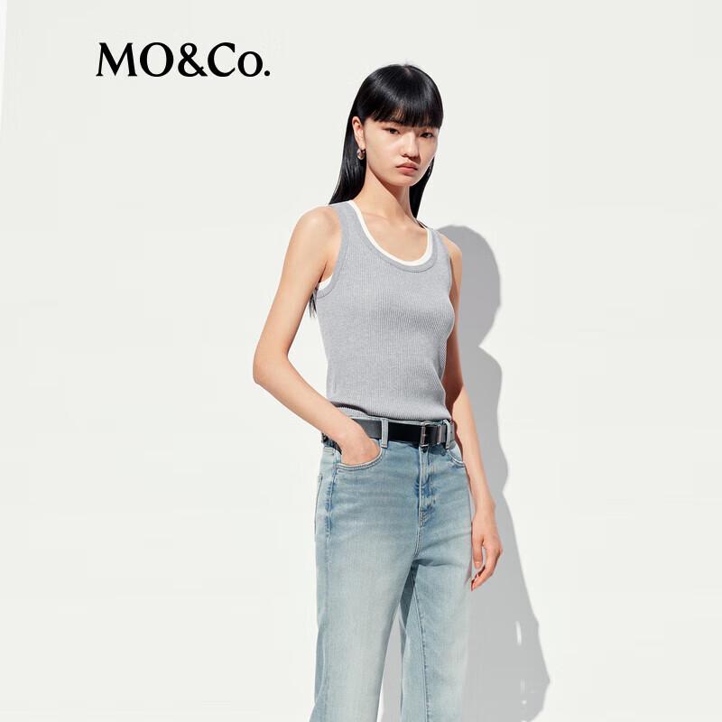 MO&Co. Women's Acetate Blend Knit Racerback Vest
