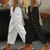 2024 Plus Size Women's Casual Loose Cotton & Linen Long Pants - European & American Style