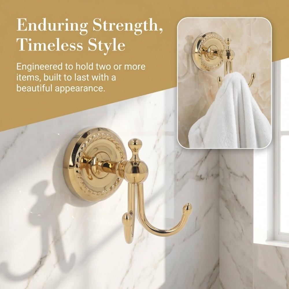 Durable Robe Hook Golden Towel Hook Retro Style Coat Hook Bathroom Bedroom Entryway