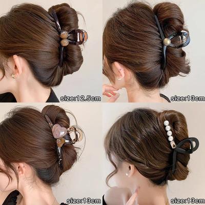 2025 Pince à Cheveux Élégante Grande pour Femmes - Design Chic Requin pour Cheveux Épais