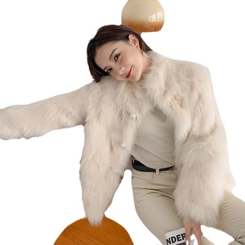 Winter New Imitation Fox Fur Imitation Coat Women's Milk Whirring Fleece Thickened and Thin Coat