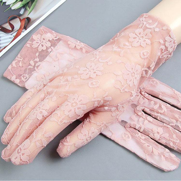 Women's Korean Style Lace Sun Protection Driving Gloves - Breathable & Ultra-thin for Summer