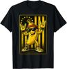 Cool Banana Rocking Graphic Tees Retro American Flag Banana T Shirt