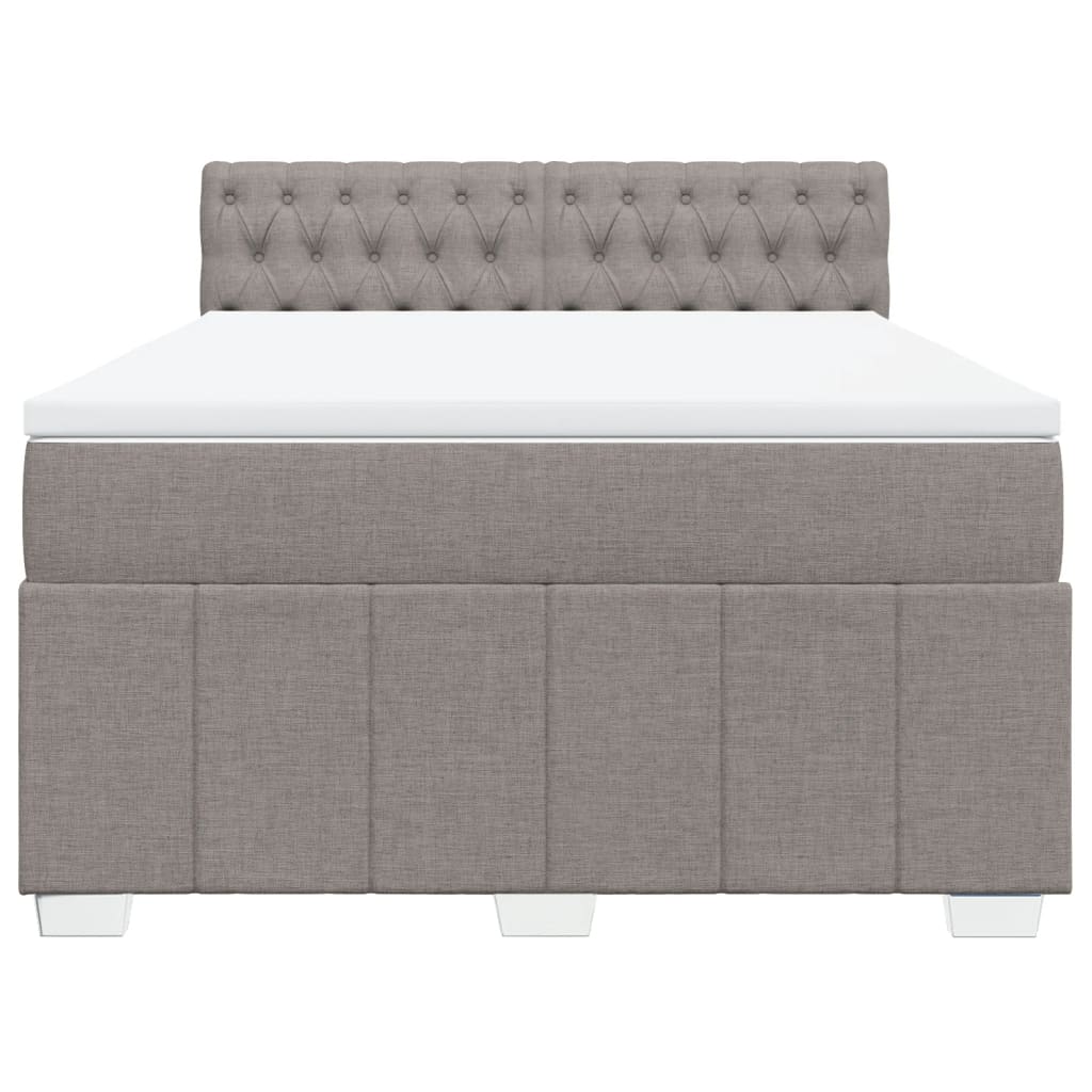Vidaxl Letto Continentale Con Materasso, Taupe, Tessuto, 140X200 Cm
