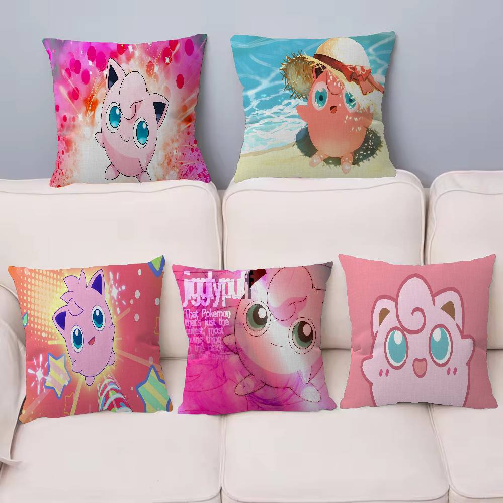 P-pokemon Jigglypuff Pillow Gifts Home Office Furnishings Bedroom Sofa Car Cushion Cover Case 45x45cm