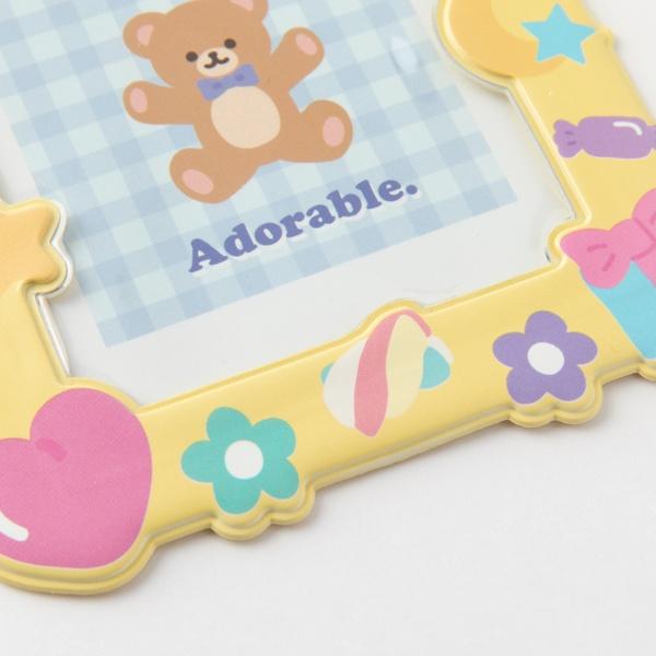 ARTBOX Yellow Rainbow Bear Photocard Holder Soft PVC Card Sleeve Frame