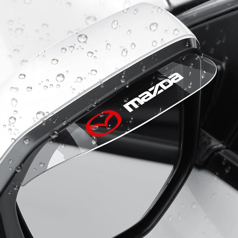 2pcs Car Rearview Mirror Rain Eyebrow Protector Rain Cover For Mazda 3 6 Alexa CX-3 CX-5 CX-8 Car Rearview Mirror Rain Shield k2