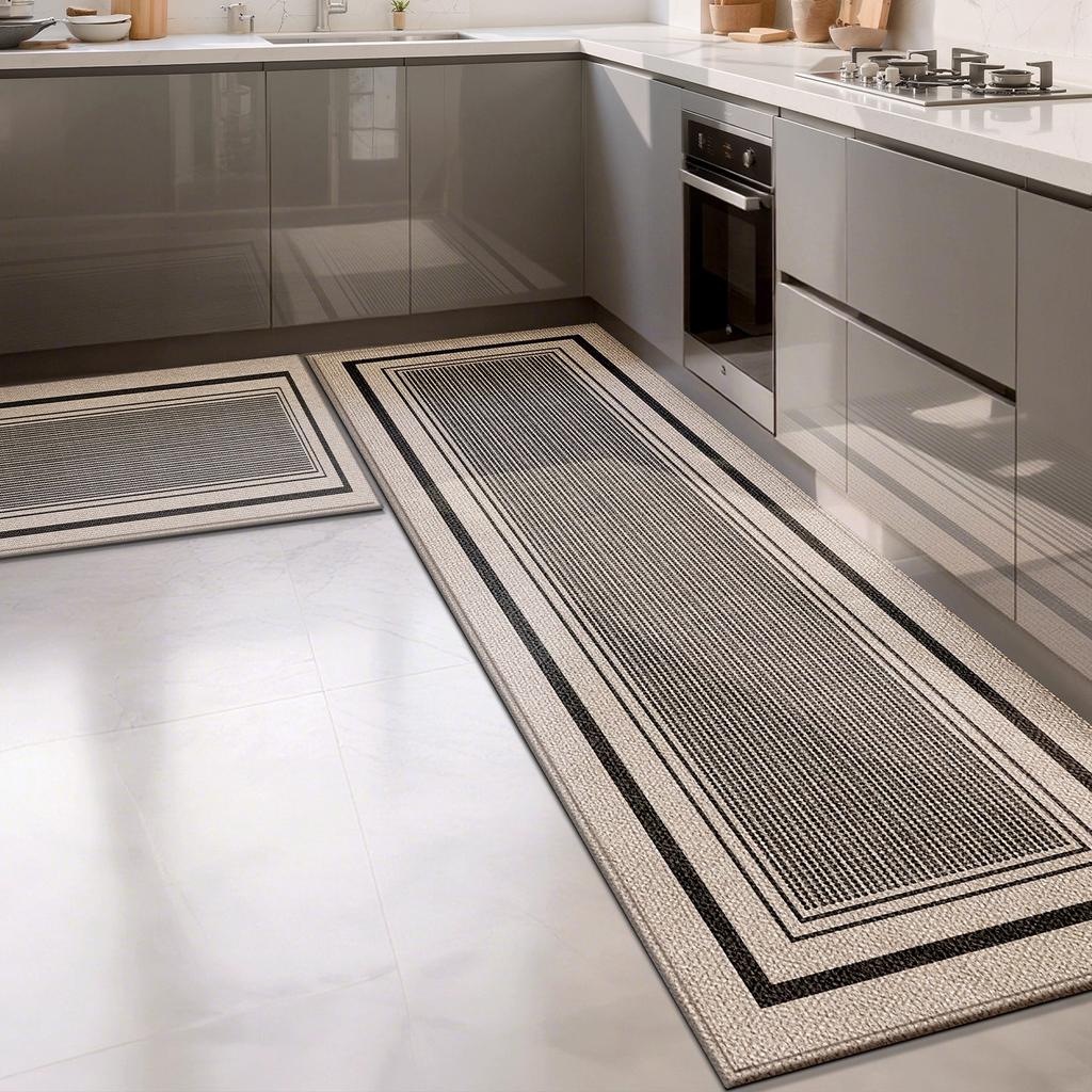 Kitchen Floor Mat Runner Rug Long Carpet Absorbent Carpets Black Minimalist Luxury Home Decoration Rugs Alfombra De Cocina