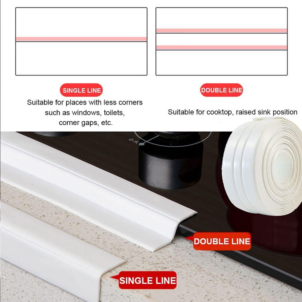 Self Adhesive Caulk Tape Mildew-proof Sealing Tape Professional Shower Tile Sealer  Household
