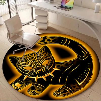 1pc Leopard Cat Office Round Area Rug,  Mat Suitable ForOffice, Under Office Chairs Bedroom Living Room Home Decor, Room Deco