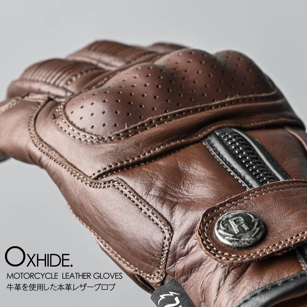 RIDEZ Genuine Leather Motorcycle Protective Smartphone Cowhide Leather All Brown Retro American Gloves, Compatible, Men's Gloves, Season, Spring,