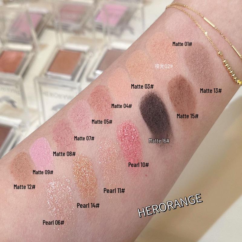 Herorange Matte Single Eyeshadow: Multi-use Palette for Base, Under-eye Highlight, Eyeliner, Contour, and Daily Natural Look.