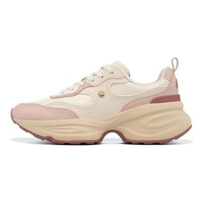 1990 Wolkenkleid Bequem Qualität Stoßdämpfung Verschleißfest Rückprall Low-Top Laufschuhe Damen Sneaker Gelb-Braun ALJT064-3