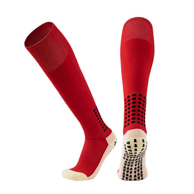

Потовщені нековзкі довгі футбольні шкарпетки з високим дизайном для дорослих — дихаючі та ідеальні для тренувань Adult size червоний