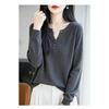 V-neck Knitted Sweater, Base Layer Shirt, Top Dress, Women's Long-sleeved Knitted Sweater, Multi-color Design