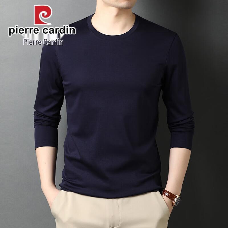 Pierre Cardin Men's 100% Cotton Long Sleeve Round Neck T-Shirt