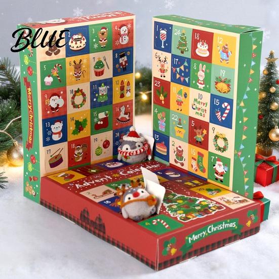 Kids Advent Calendar 5Pcs 24-Day Christmas Box, Blank Gift Box with Holiday Ritual Toy Set Pull-Tab Windows, Countdown Surprise Container, Party Favor