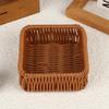 Imitation Rattan Wicker Basket Fruit Tea Snack Bread Basket Cosmetic Square Storage Box Household Kitchen Supplies