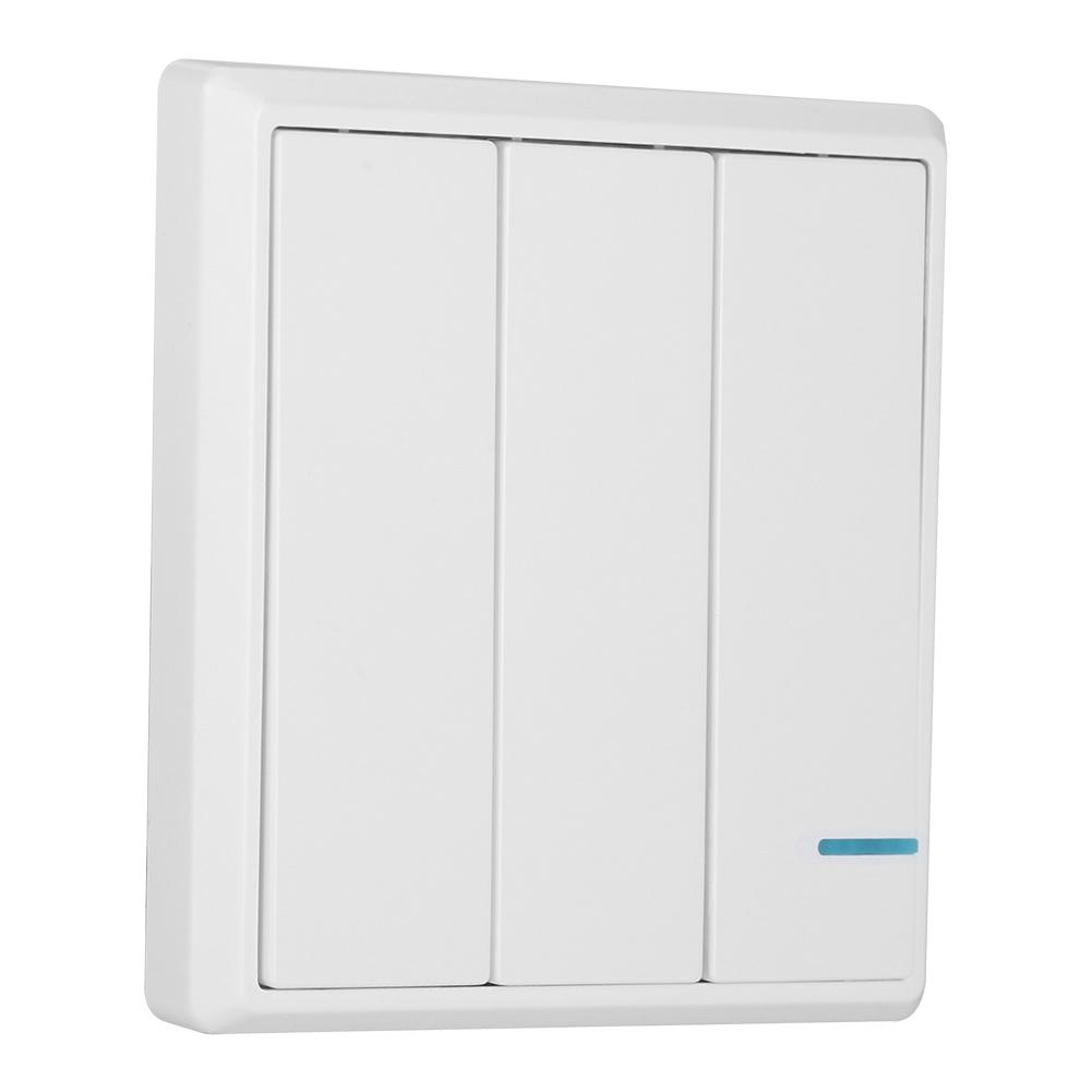 Wireless FR Remote Wall Switch Lamps Control Switch Kit IP54 Dampproof 3 Channels