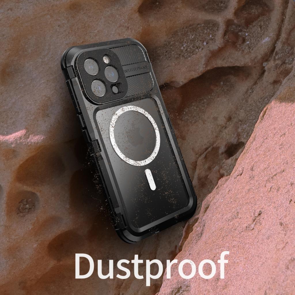 Military Grade DropProof IP68 WaterProof Silicone Aluminum Metal Case For iPhone 16 15 14 Pro Max Plus Swim Diving Climb