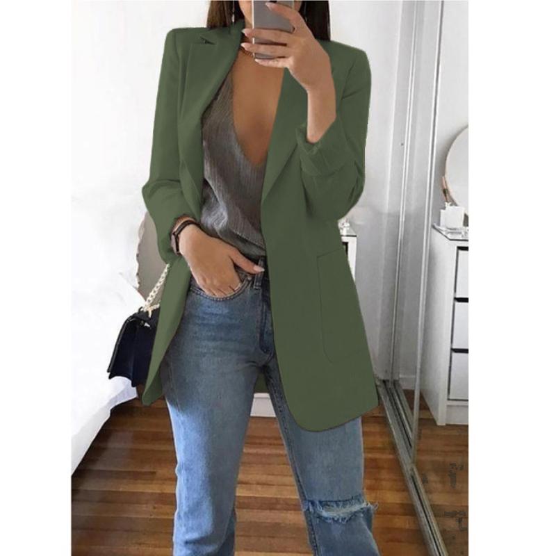 Fashion Casual Suit Polo Neck Slim Fit Cardigan Temperament Women's  Coat Spring and Autumn