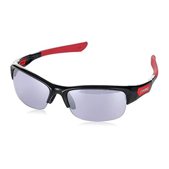Used New [Swans] Sports Sunglasses Springbok Mirror Lens Model SPB-0714 BK Black x Red for Golf Ball Sports Bicycle Fishing Size: Height 4.1cm Width