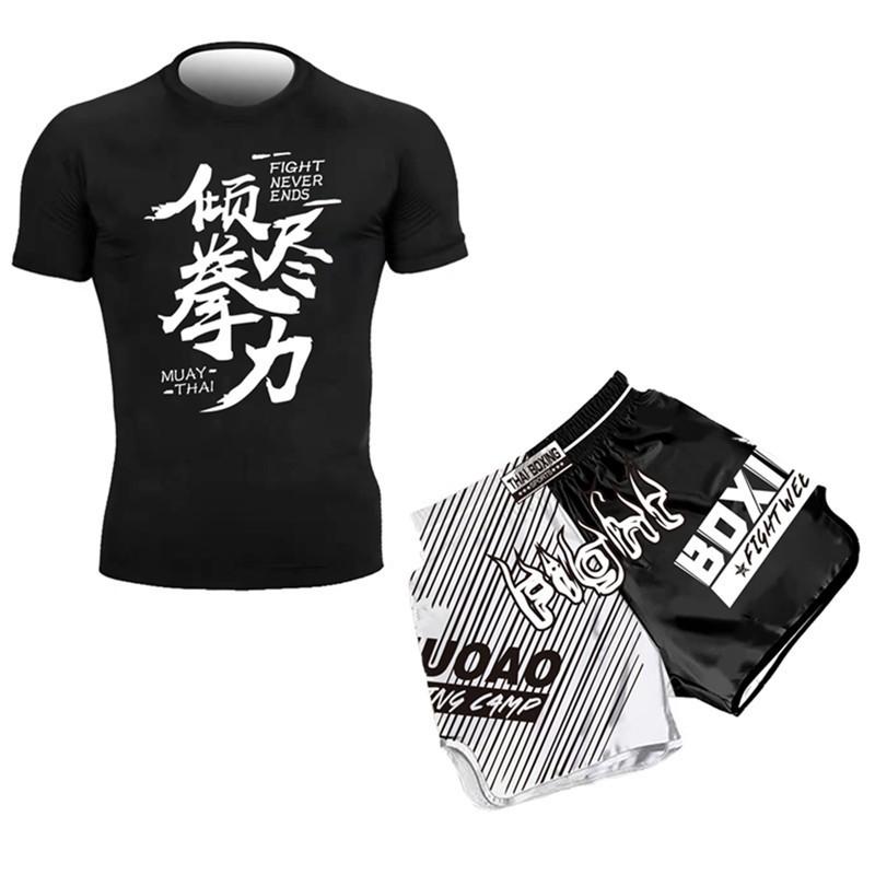 Muay Thai Boxing Shorts Breathable Cycling Jersey Training Combat Fight Workout Short Pants