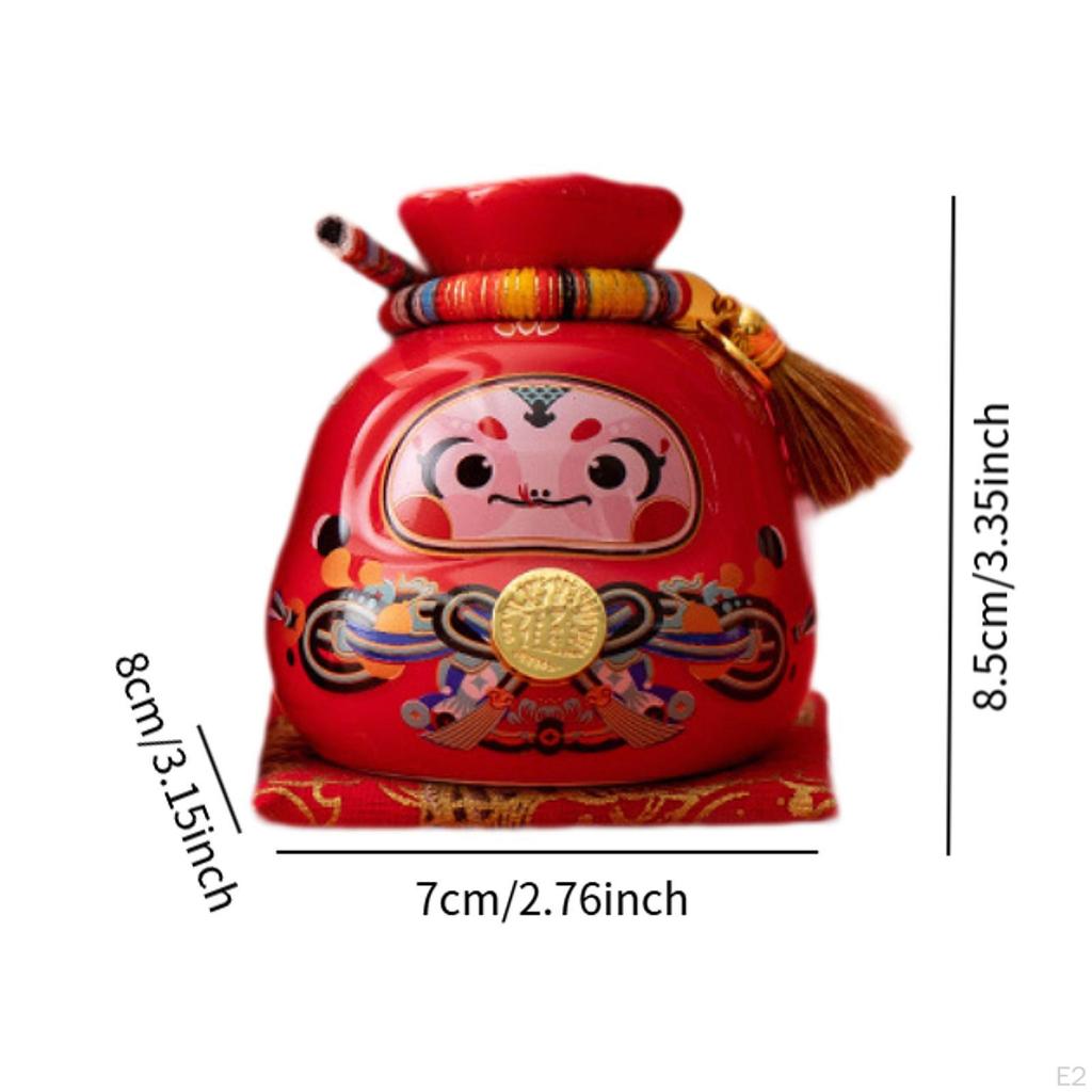 Lucky Bag Piggy Bank Money Saving Box Storage Ceramic Figurine for Desk Living Room