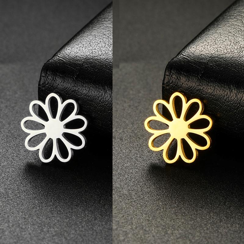 Teamer 5pcs Stainless Steel Charms Jewelry Making Evil Eye Flower Butterfly Geometric Charms Earring Necklace DIY Craft Supplies