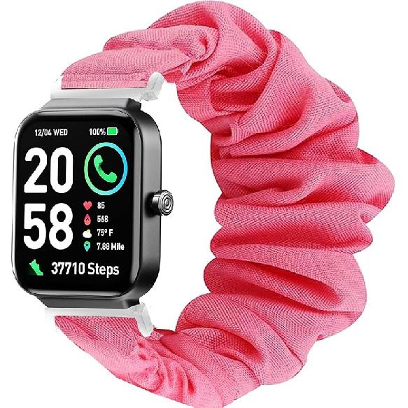 

Совместимые с ремешками для смарт-часов Fitpolo IDW15, тканевые эластичные ремешки-скранчи, эластичные ремешки для часов, женские милые сменные ремешки, совместимые с Fitpolo розовый