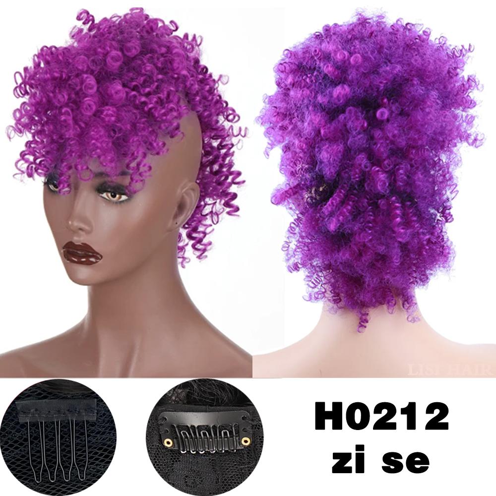MISS WIG Parrucchini Sintetici Lunghi Ricci Mohawk Coda di Cavallo Clip In Extension Capelli Afro Naturale Coda di Cavallo Alta per Donne