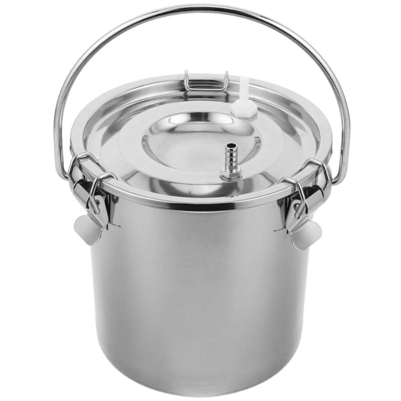 Heavy Duty Milk Collection Bucket Corrosion Resistant Stainless Steel For Farm Animal Milking