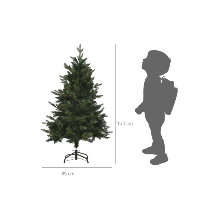 HOMCOM Umělý vánoční stromek, 1,2 m, včetně stojanu, Ø85 cm x 120 cm, zelený