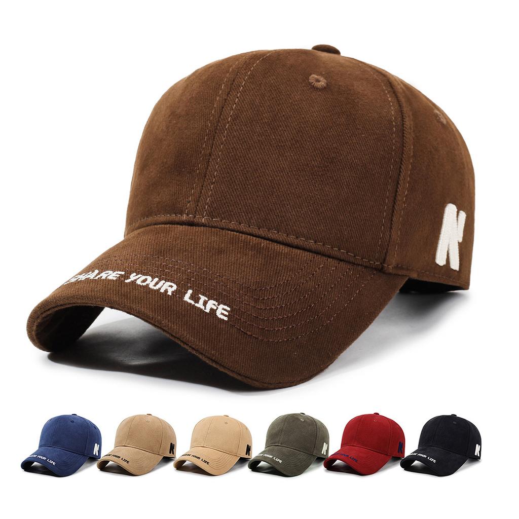 Large Head Circumference Letter Embroidery Baseball Cap for Women, New Style, Enlarged and Deepened, Sunshade, Face-Slimming, Versatile Baseball Cap