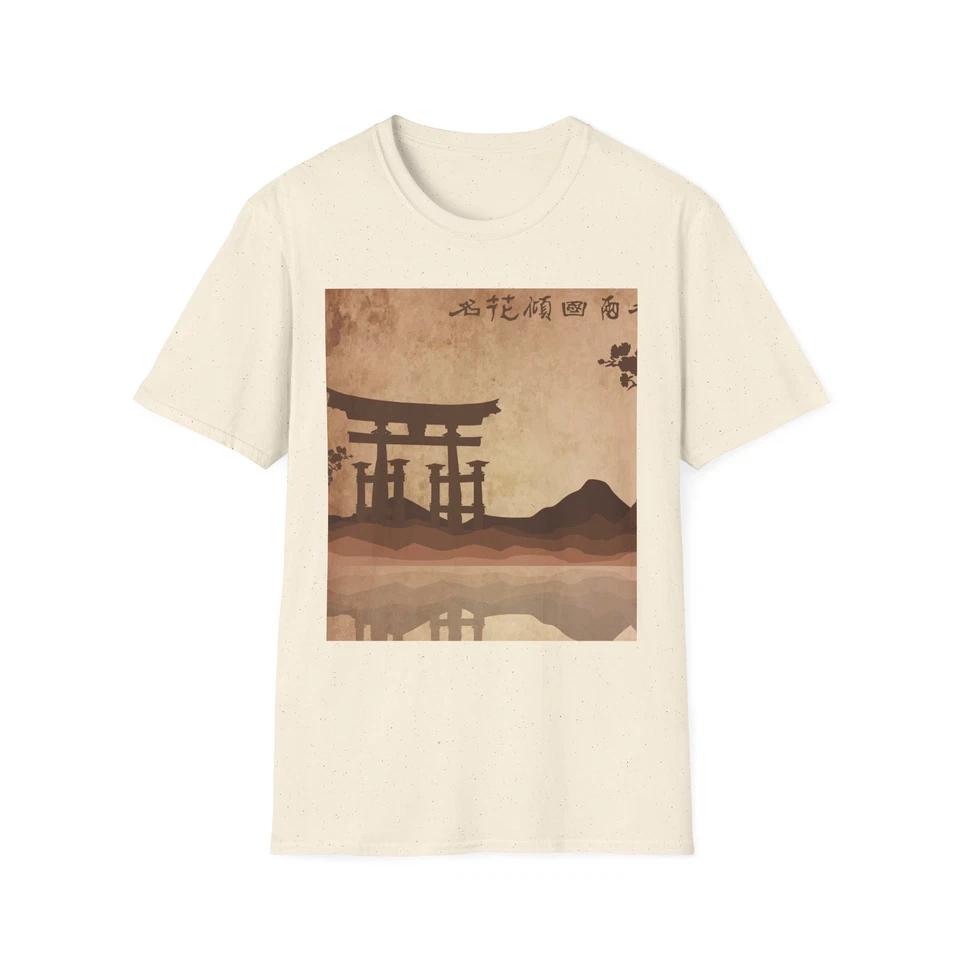 Japanese Landscape Unisex T-Shirt, Japanese Art Tee, Nature Scene Shirt 2 S