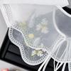 Vintage-Kragen mit Blumenstickerei Organza Halb-Schal Schulterumhang für Damen Dekokragen für Bluse