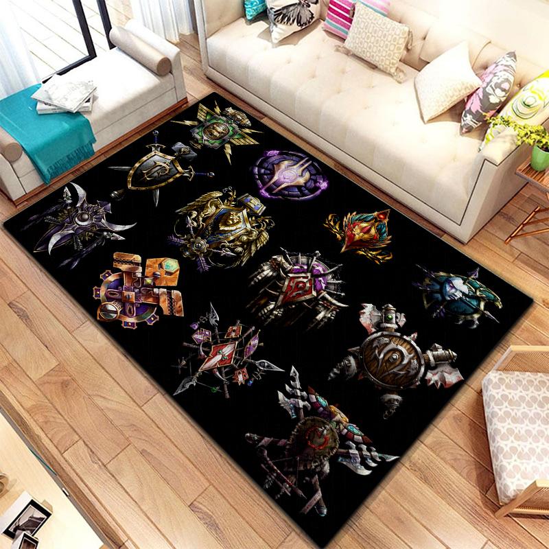 Spiel World of Warcraft Teppich für Wohnzimmerteppiche Camping Stranger Things Picknickmatte Rutschfester E-Sport-Teppich Yogamatte Fans Geschenk