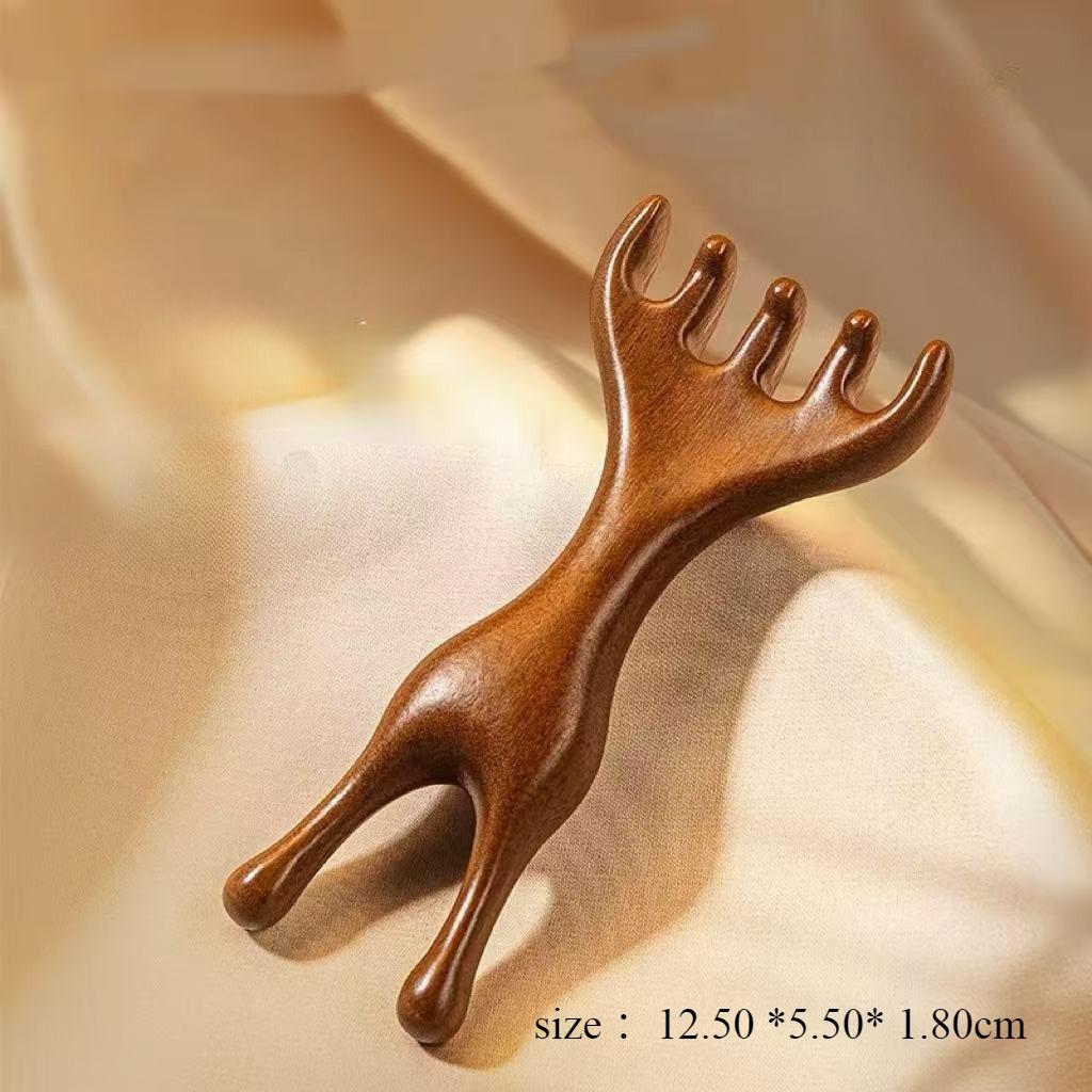 Multi Functional Four in One Massage Comb Head Scraping Meridian Dredging Sandalwood Comb