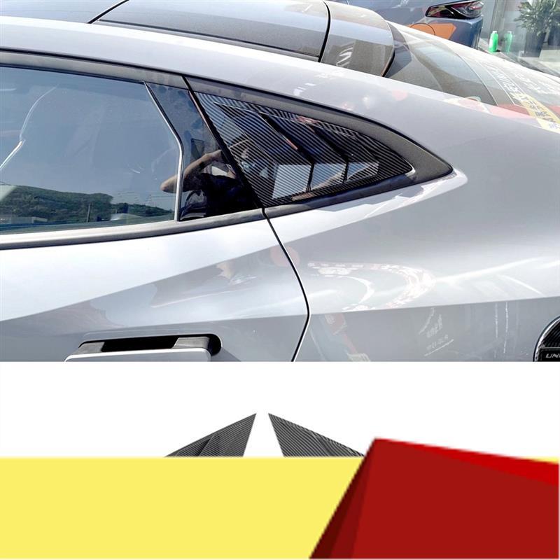 For Changan UNIV UNI-V 2024 Car Rear Spoiler Wing Side Window Triangle Trim Cover Trim Replacement Accessories - ABS Carbon