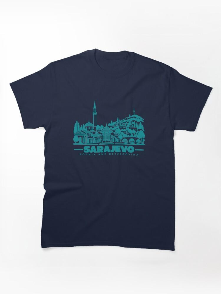 Cities Skylines Sarajevo Bosnia and Herzegovina Line Art Skyline Poster Classic T-Shirt