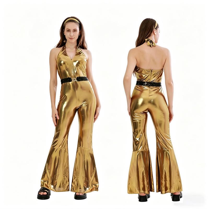 70er Jahre Disco Kostüm für Damen - Retro Europäischer & Amerikanischer Stil Halloween Bühnenoutfit
